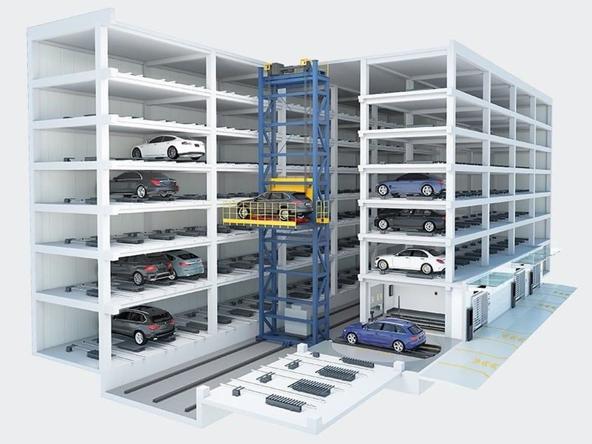 Mô hình bãi giữ xe kiểu thang nâng